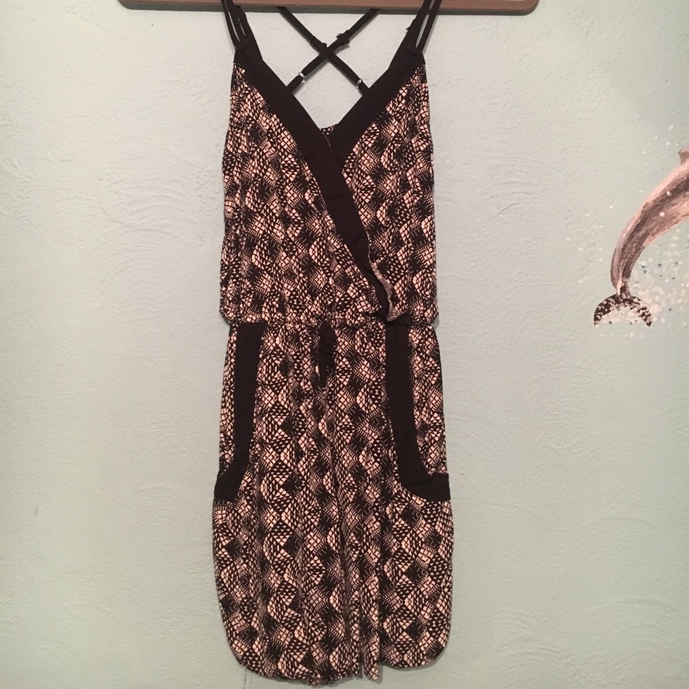 SMALL Xhilaration Black & White Geometric Romper
